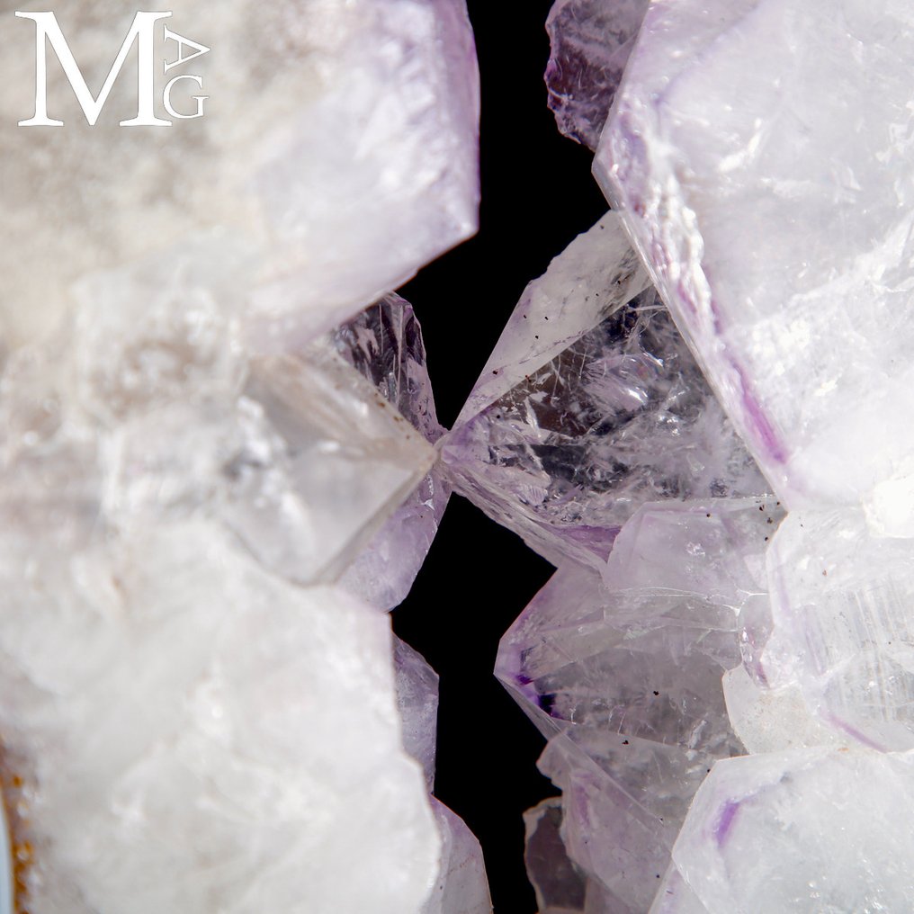 Φυσικό φεγγίτη απόθεμα από τη Βραζιλία. Αμέθυστος και μπλε αχάτης γεώδης - Ύψος: 477 mm - Πλάτος: 210 mm- 6557 g #1.0