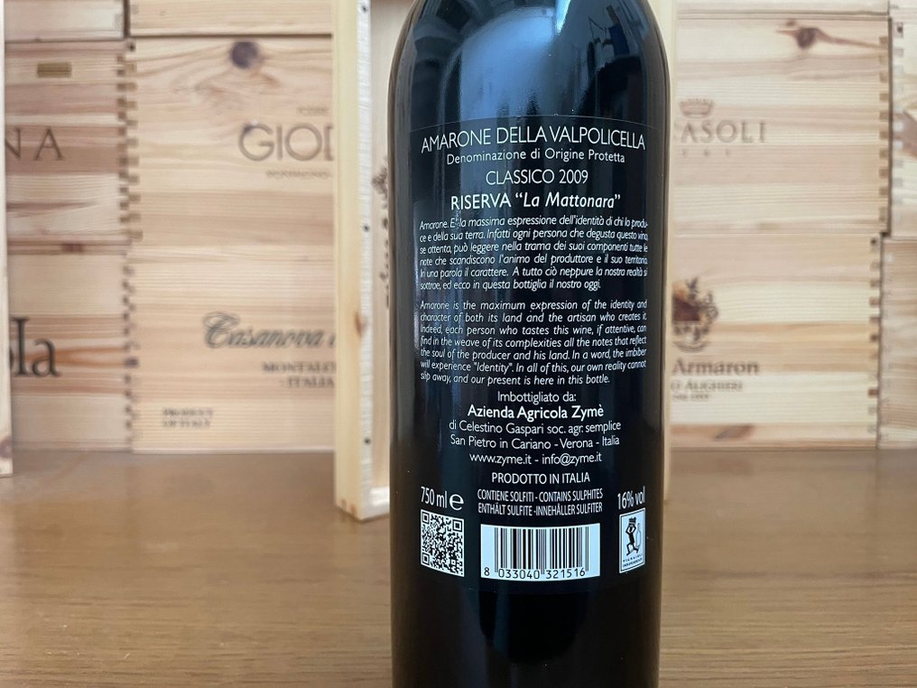 2009 Zymè "La Mattonara" - Amarone della Valpolicella Riserva - 1 Φιάλη (0,75L) #4.3