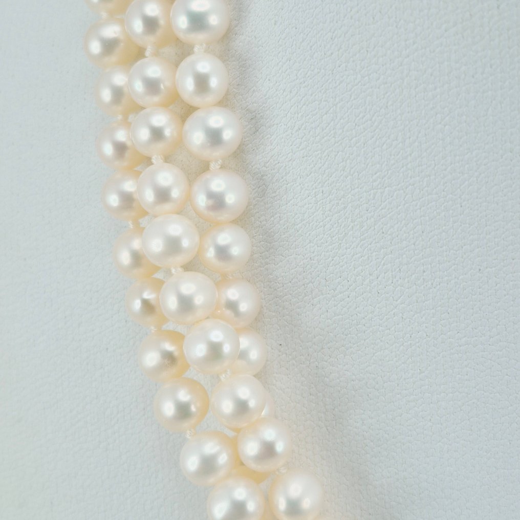 Plata, Bañado en oro - Collar - Perla de agua dulce #3.2