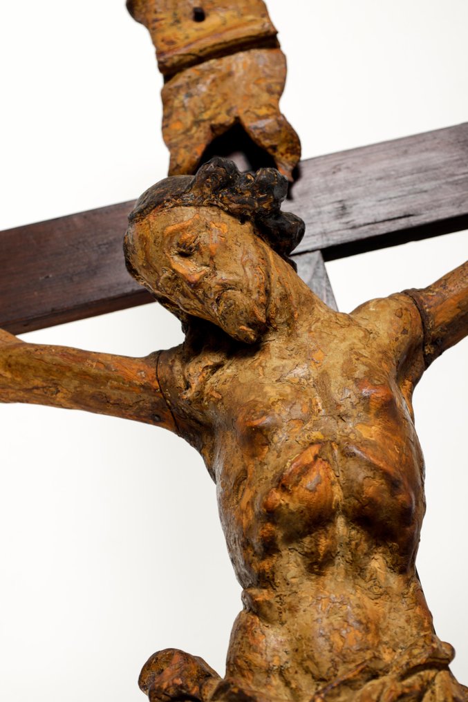 雕塑, Cristo crucificado - 118.5 cm - 木 #1.0