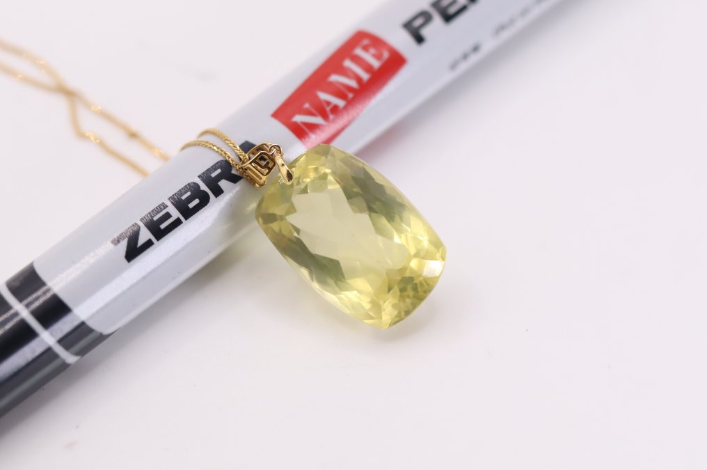 沒有保留價 - 墜飾 - 18 克拉 黃金 黃水晶 #3.2
