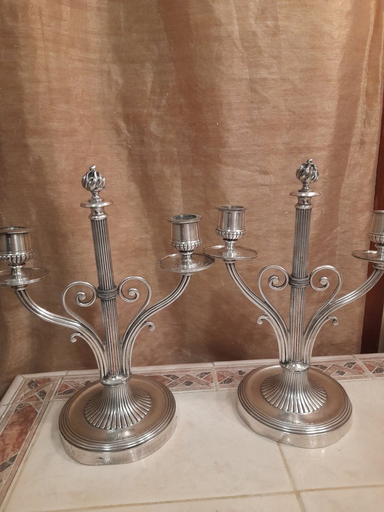 Christofle - Candlestick Royaumont (2) - Silverplated #1.0