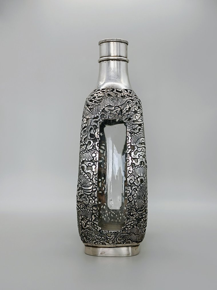 Chinese Export Rectangular Decanter - Bottiglia - .900 argento #2.1
