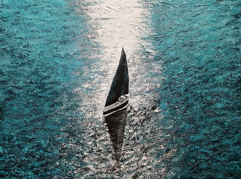 Jasmin Navoyan - IN THE MOONLIGHT. Sailboat, SEA serie #1.0