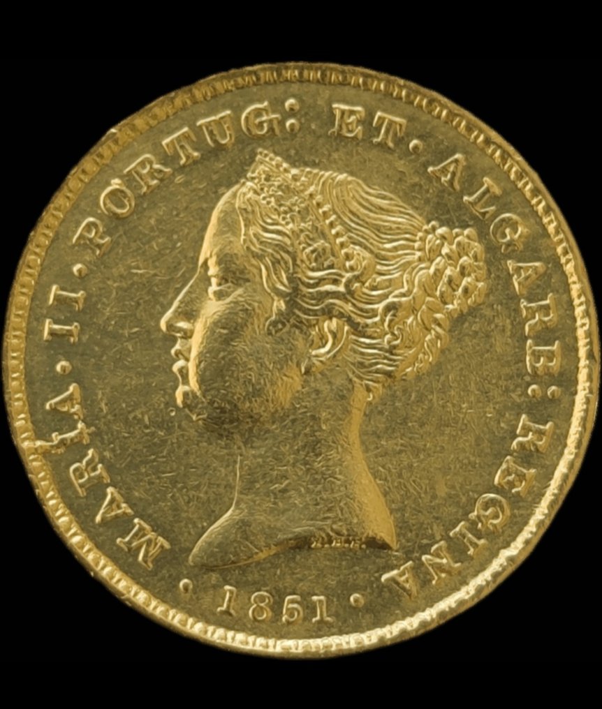 Portugal. D. Maria II (1834-1853). 2500 Reis (1/2 Coroa) 1851 #2.1