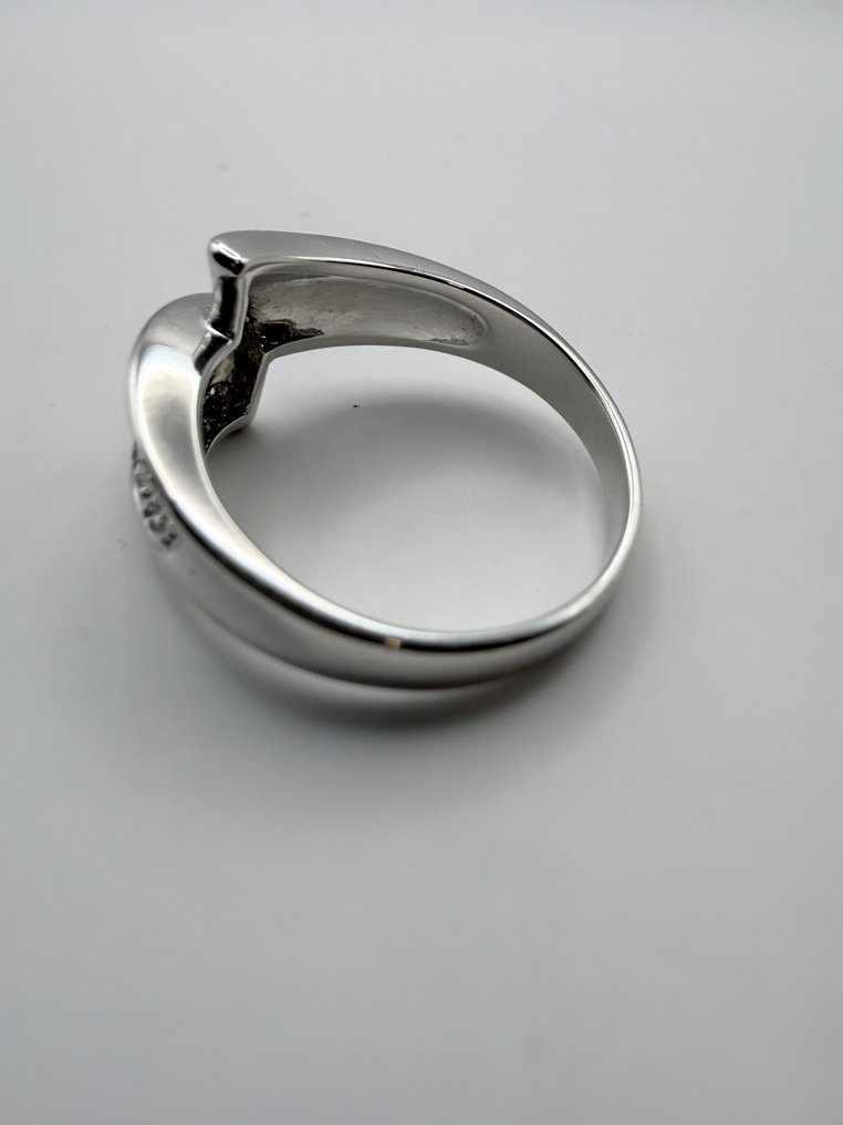 戒指 - 18 克拉 白金 鉆石 (天然)  - 白金戒指钻石 #1.0