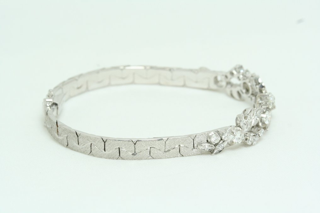 Handmade - 手鈪 - 18 克拉 白金 鉆石 (天然) - 钻石手链 #2.1