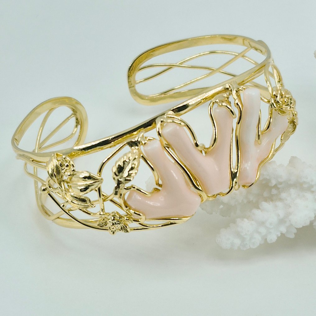 Κοράλλι - Ασημί, Gold-plated - Βραχιόλι - CORALLO ROSATO #1.0