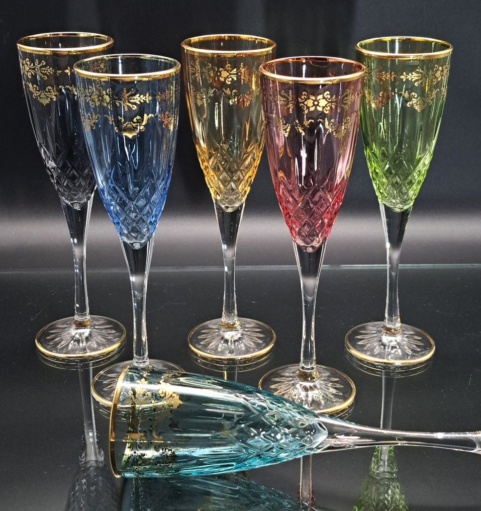 Artemisia - Drinking set (6) - I Merletti - Crystal, gold 24kt #1.0