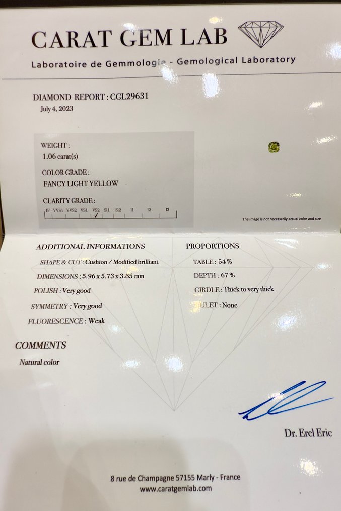 订婚戒指 - 18K包金 白金 - 1.56ct. tw. 黄色 钻石 (天然色彩的) - 钻石 #4.3