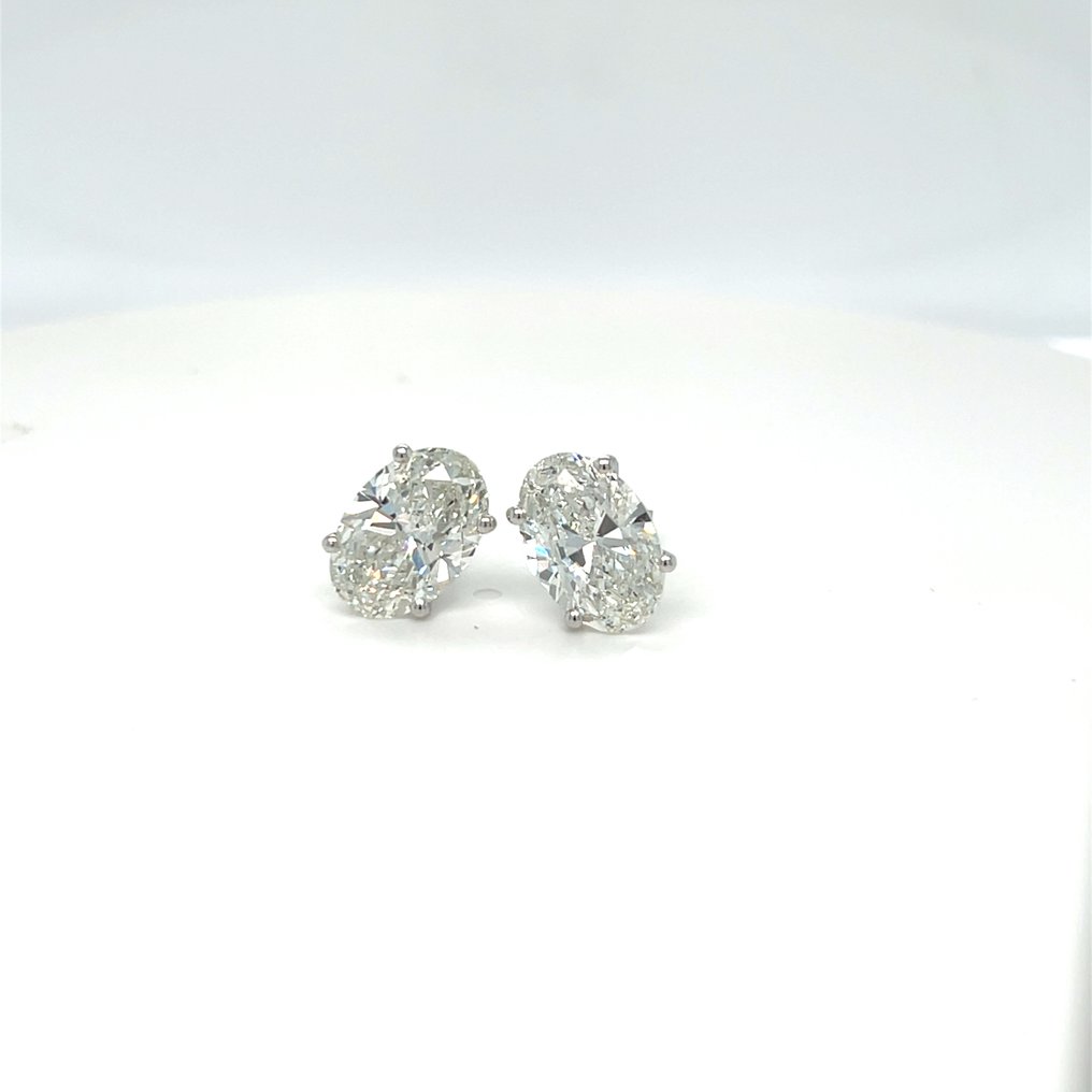 Korvakorut - 14 kt. Valkokulta - 3.02ct. tw. Timantti (Laboratoriossa kasvatettu) #1.0