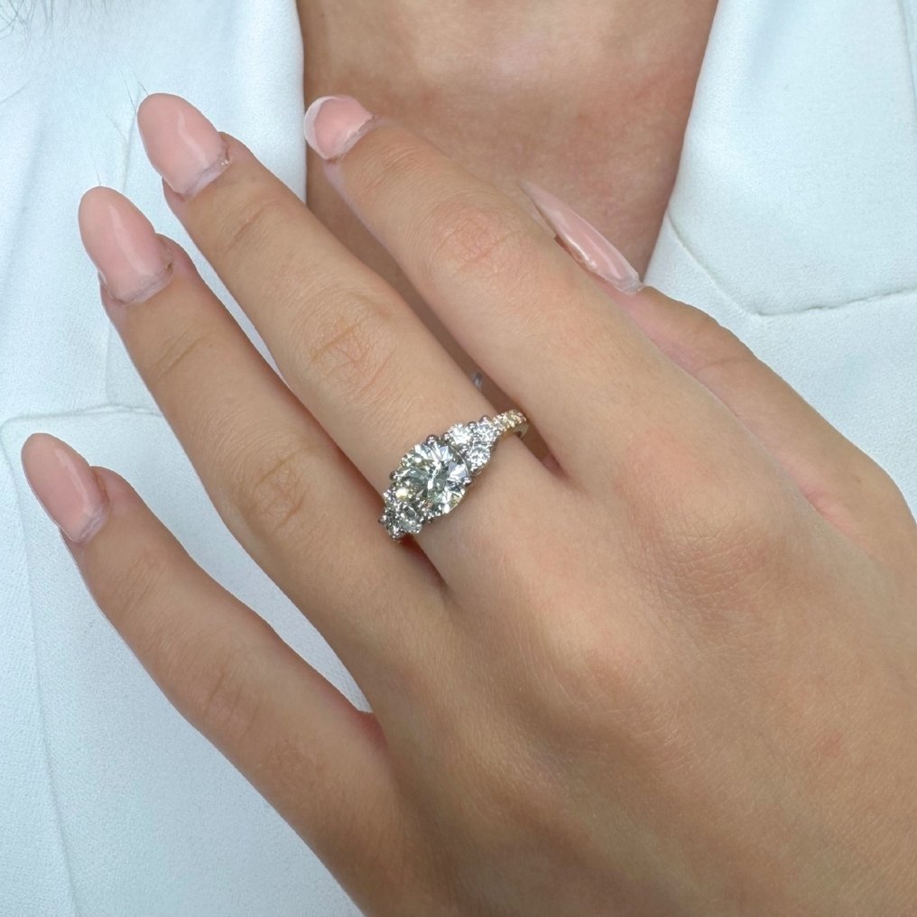 戒指 - 18K包金 黄金, 白金 - 2.72ct. tw. 钻石 (天然) - 钻石 #3.2