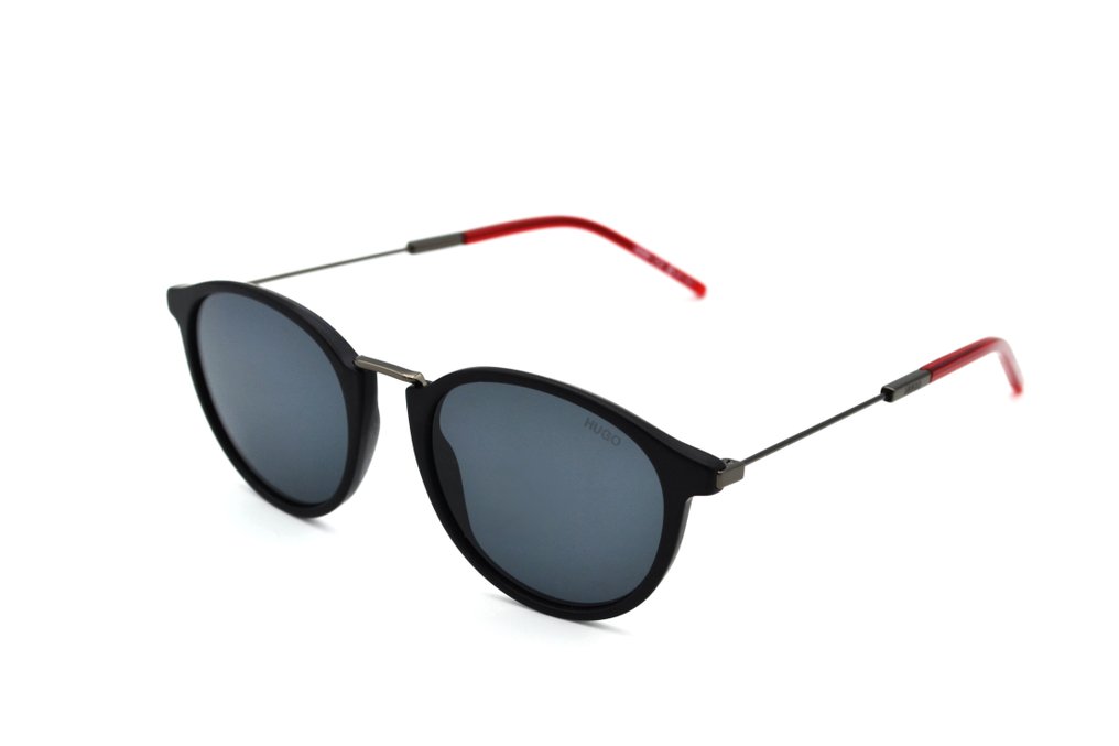 Hugo Boss - x Hugo - HG1062S 003IR - Black Acetate & Silver Metal Design - Red Line - *New* - Γυαλιά ηλίου #1.0