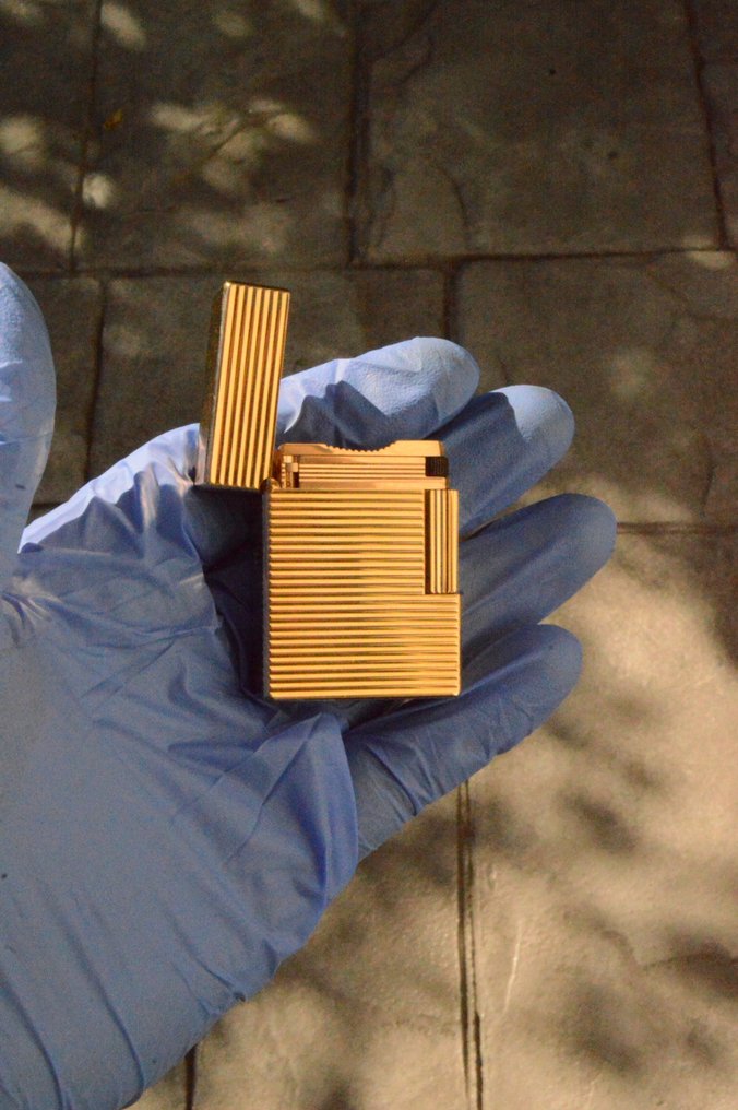 S.T. Dupont - LINE 1 BR Small- "Horizontal Lines"  with Box - Taskusytytin - Kulta #3.2