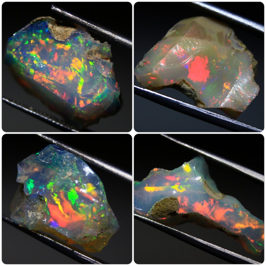 Ct. 23.40 Αιθιοπικοί Οπάλοι - Πέτρες προς κοπή Τραχύ- 4.68 g - (4) #1.0