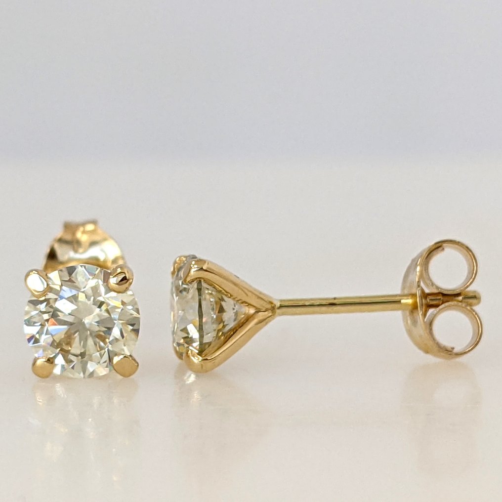 Nincs minimálár - Drop fülbevaló - 14 kt. Sárga arany -  1.03ct. tw. Gyémánt (Természetes színű) - IGI #3.2