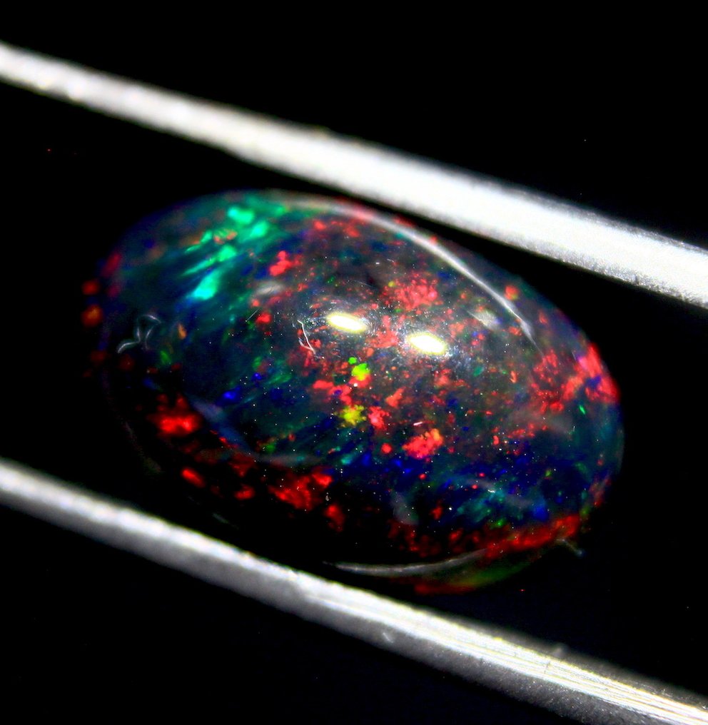 免运费  Ct. 3.60  天然埃塞俄比亚黑欧泊 弧面形 - 高度: 15 mm - 闊度: 10 mm- 0.72 g #4.3