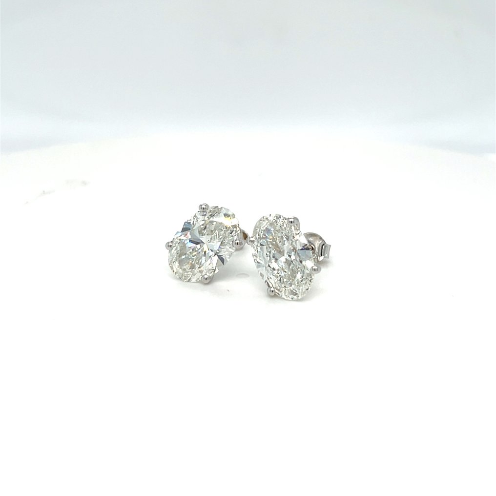 Korvakorut - 14 kt. Valkokulta - 3.02ct. tw. Timantti (Laboratoriossa kasvatettu) #4.3