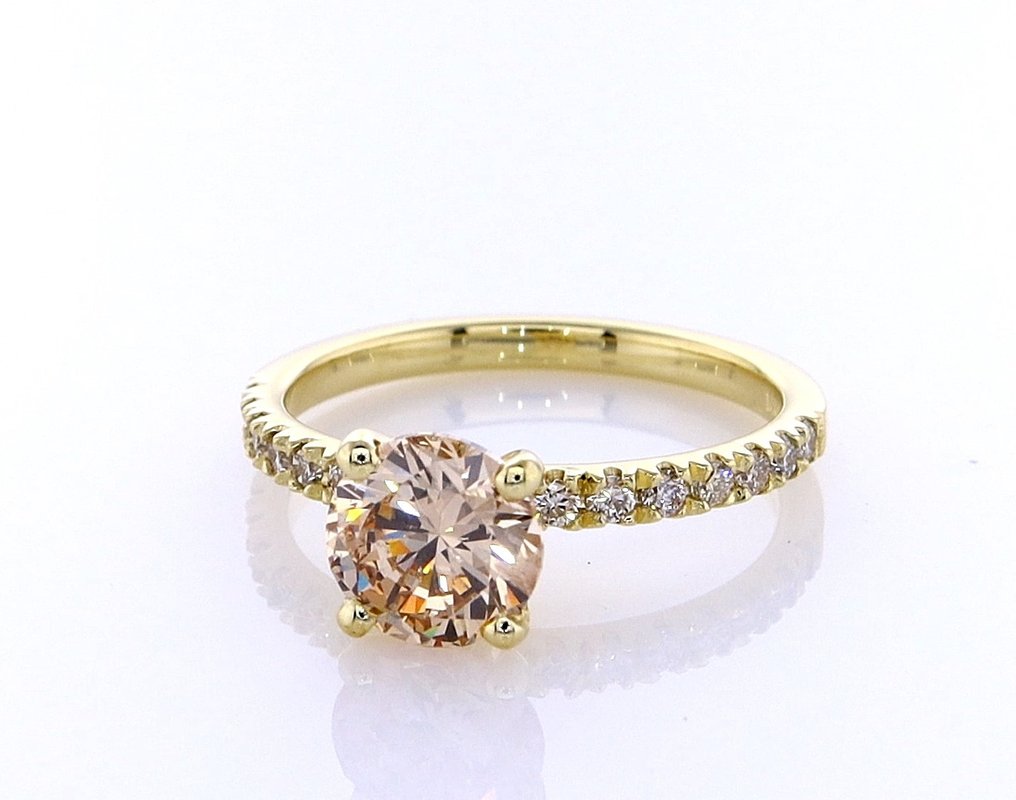 Anillo - 14 quilates Oro amarillo -  1.18ct. tw. Diamante (Color natural) - Diamante #2.1