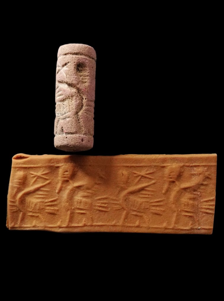 索不达米亚 巴比伦的印章圆柱，石质——公元前三/二千纪 #1.0