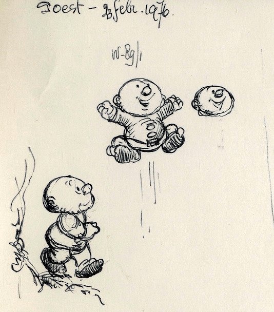 Dulieu, Jean - 1 boceto original - Paulus de Boskabouter - groot schetsvel - 1976 #1.0