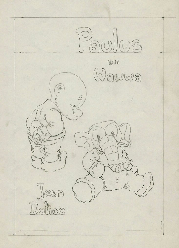 Dulieu, Jean - 1 dibujo de portada original - Paulus de Boskabouter - Paulus en Wawwa - 1983 #1.0