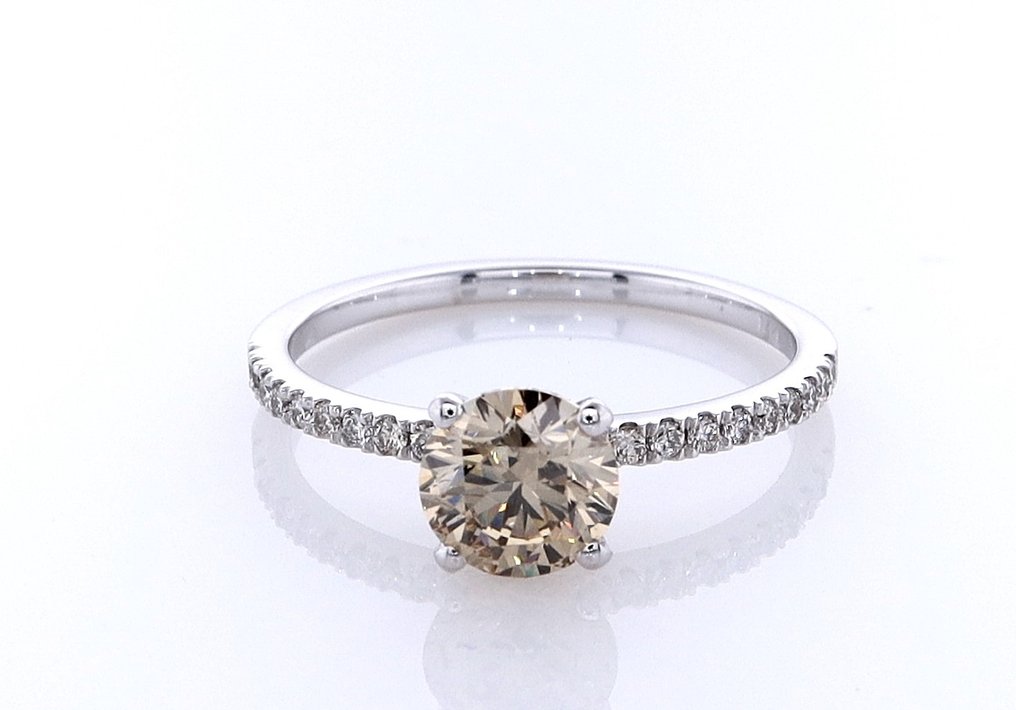 Δαχτυλίδι - 14 καράτια Λευκός χρυσός -  1.18ct. tw. Διαμάντι (Φυσικού χρώματος) - Διαμάντι #1.0