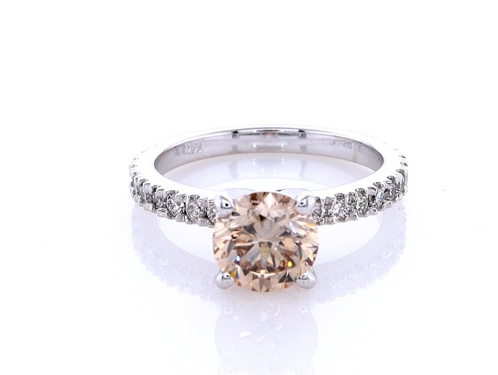 Sormus - 14 kt. Valkokulta - 1.62ct. tw. Timantti (Luonnonvärinen) - Timantti #1.0