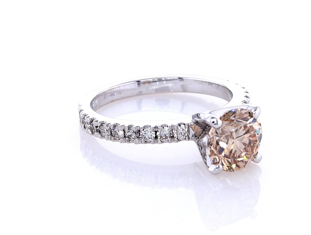 Sormus - 14 kt. Valkokulta - 1.62ct. tw. Timantti (Luonnonvärinen) - Timantti #1.0