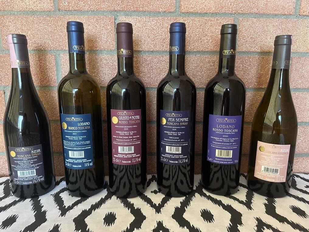 Tua Rita: Keir Rosso & Bianco, Lodano Rosso & Bianco, Per Sempre, Giusto Notri - Tuscany - 6 Bottles (0.75L) #1.0