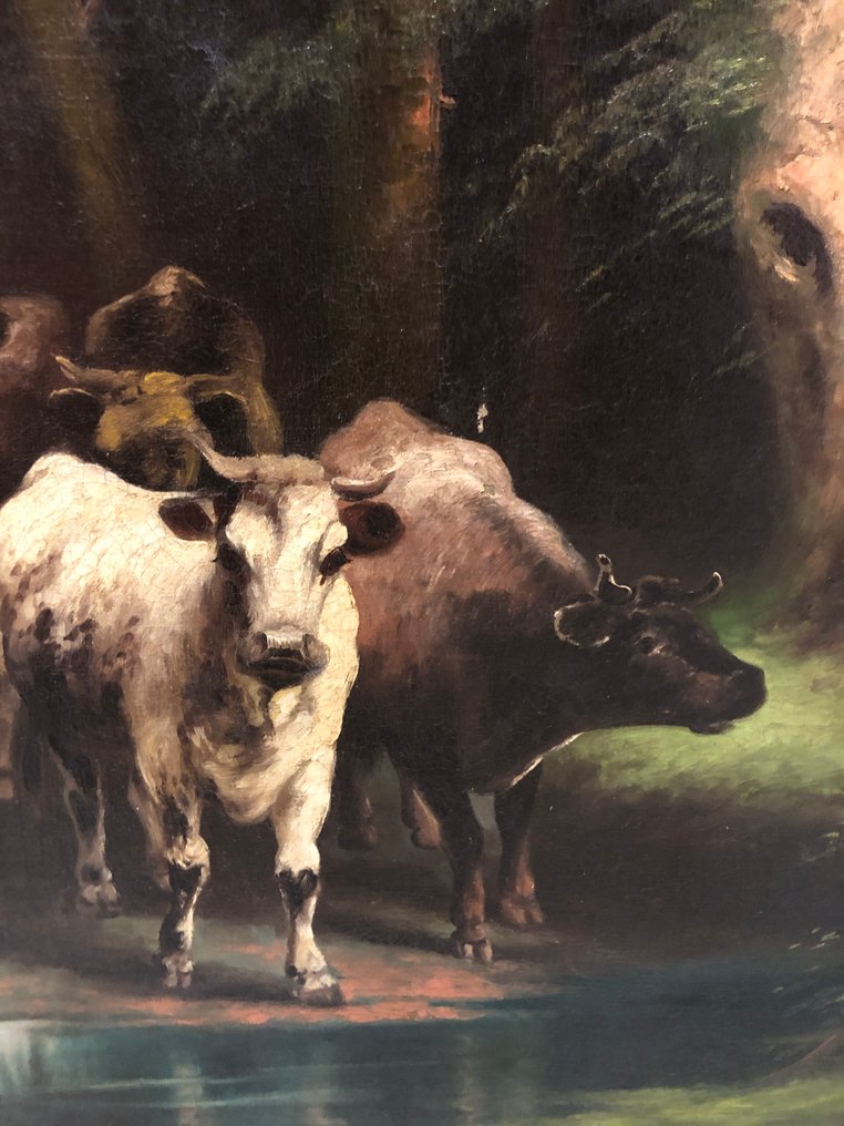 Albert Lugardon (1827-1909) - Troupeau de Vaches à l'Aube #4.3