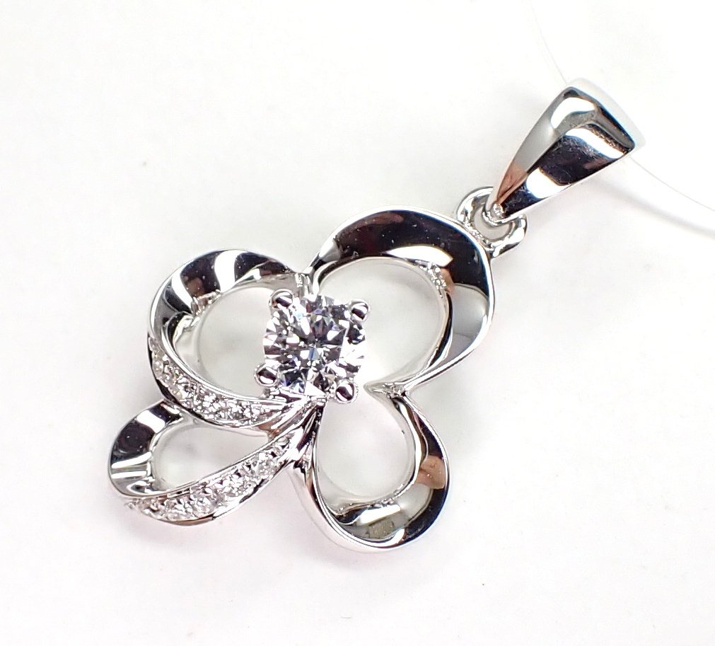 Utan reservationspris - Hänge - 18 kt Vittguld -  0.13ct. tw. Diamant (Natural)  - Diamant - Utan reservpris #1.0