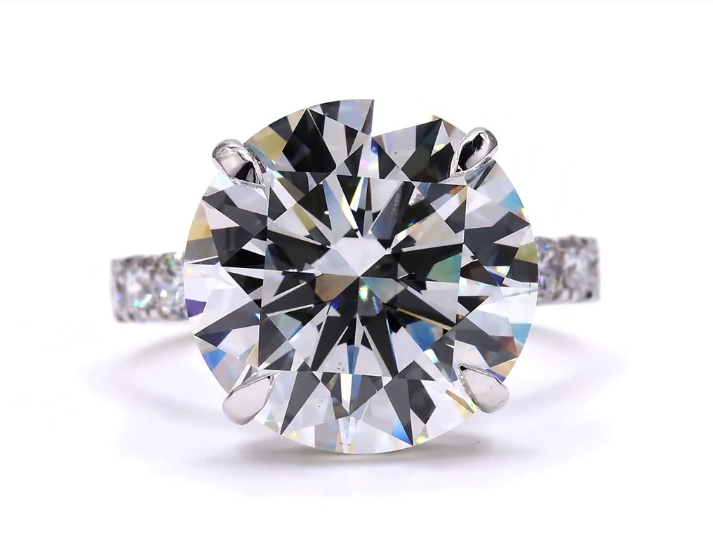Gyűrű - 18 kt. Fehér arany -  11.04ct. tw. Gyémánt (Laboratóriumban előállított) - Gyémánt - IGI CERTIFIED #1.0