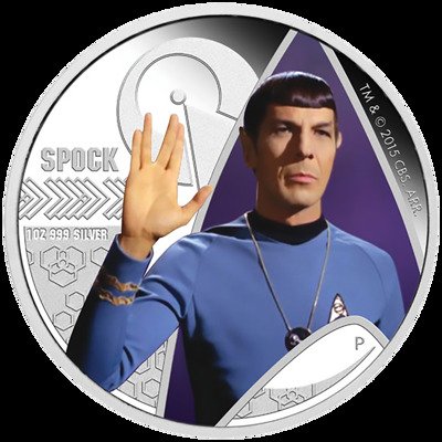 Tuvalu. 1 Dollar 2015 STAR TREK™ - Die Original Serie - Mr. Spock™, 1 Oz (.999) #1.0