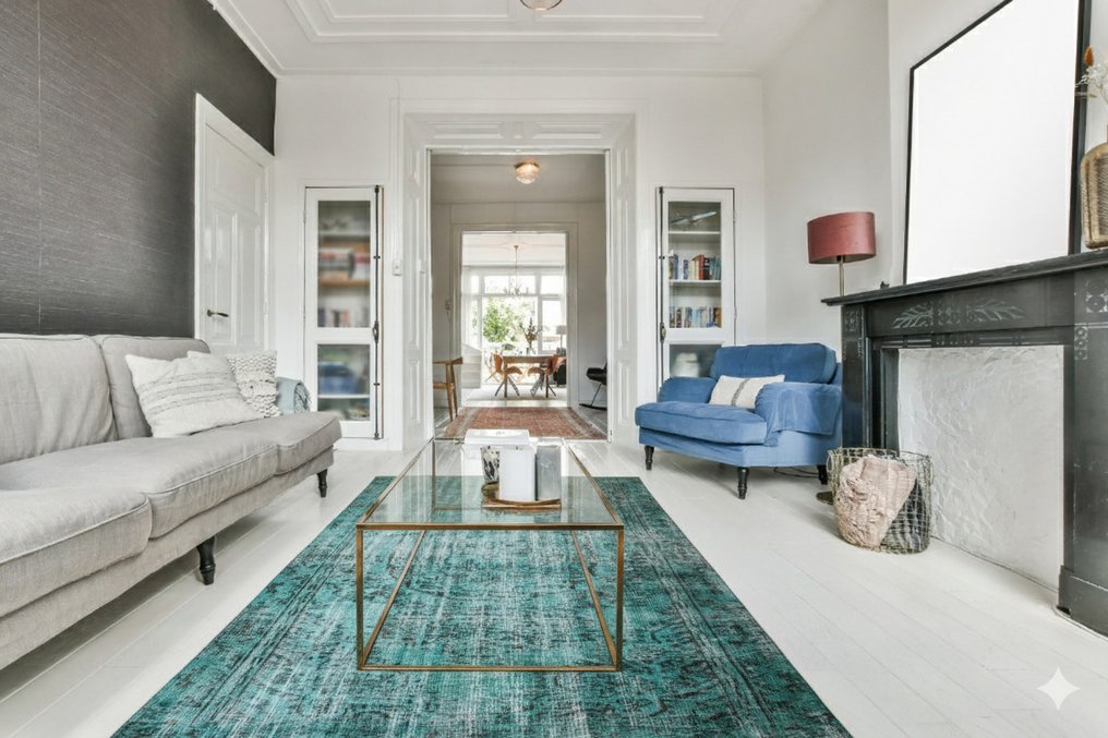 绿松石 复古 - 小地毯 - 250 cm - 160 cm - √ 手工制作 √ 证书 #1.0