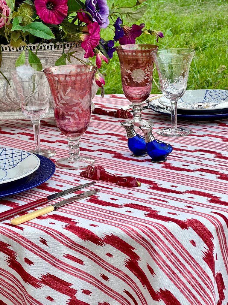 Ikat-style printed tablecloth for large tables. - Tablecloth - 270 cm - 180 cm #1.0