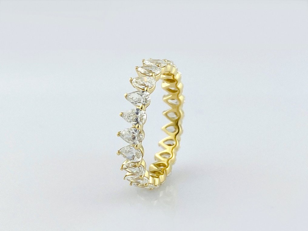 Δαχτυλίδι - 14 καράτια Κίτρινο χρυσό -  2.49ct. tw. Διαμάντι (Εργαστηριακής καλλιέργειας) #2.1