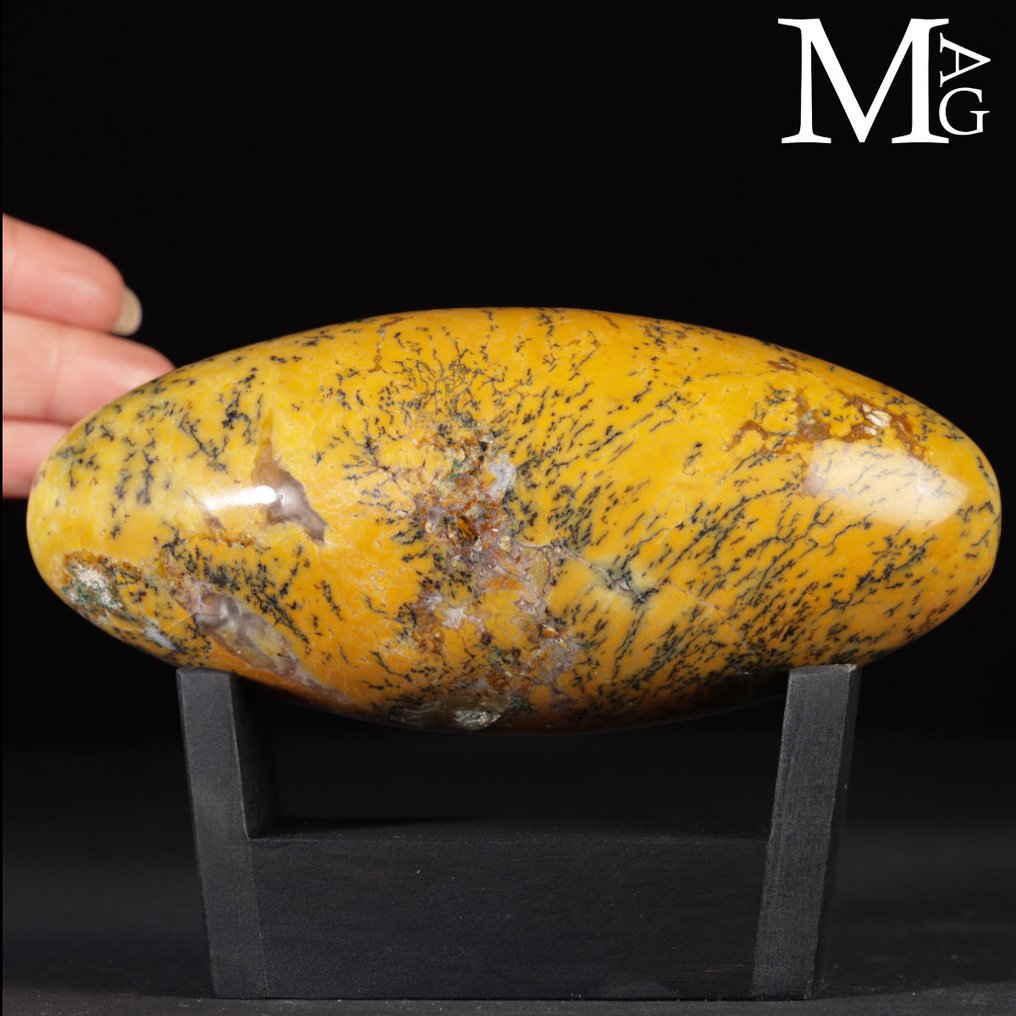 Shiva Lingam in Dendritic Opal – Symbol of Connection with the Earth. - Height: 150 mm - Width: 105 mm- 811 g #1.0