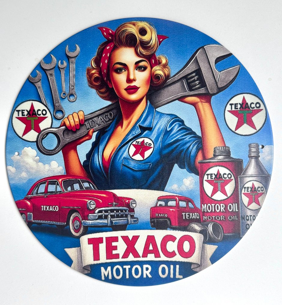 Διαφημιστική φιγούρα - Ελκυστικό κυκλικό διαφημιστικό κουτί Texaco Motor oil - 2020 #1.0