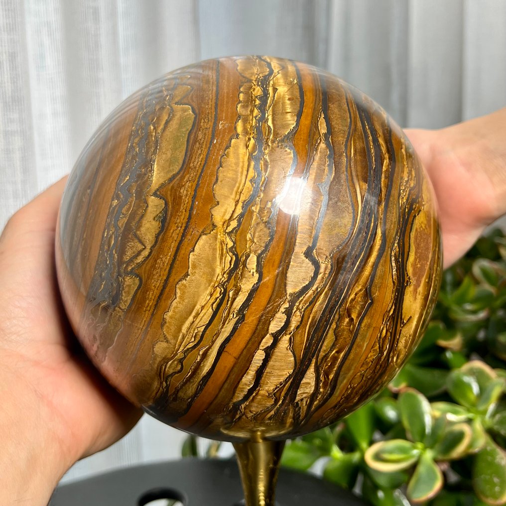 Tigereye large AAA Tigereye sphere - Height: 16.59 cm - Width: 16.59 cm- 7160 g #1.0