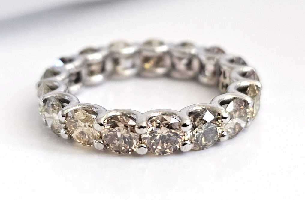 沒有保留價 - 戒指 - 14 克拉 白金 -  5.50ct. tw. 鉆石 (天然) - 鉆石 #1.0