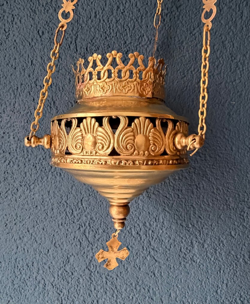 Religious objects - Bronze, Brass - 1850-1900 - Godslamp #1.0