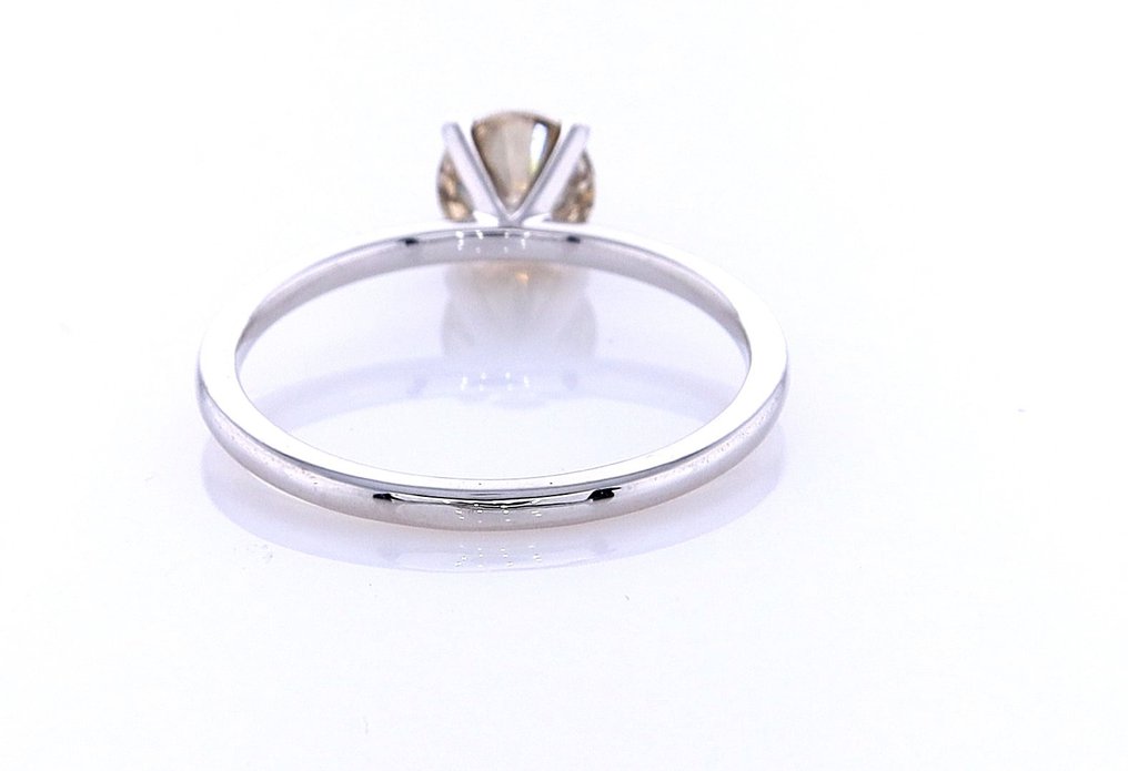 Sormus - 14 kt. Valkokulta -  1.00ct. tw. Timantti (Luonnonvärinen) #4.3