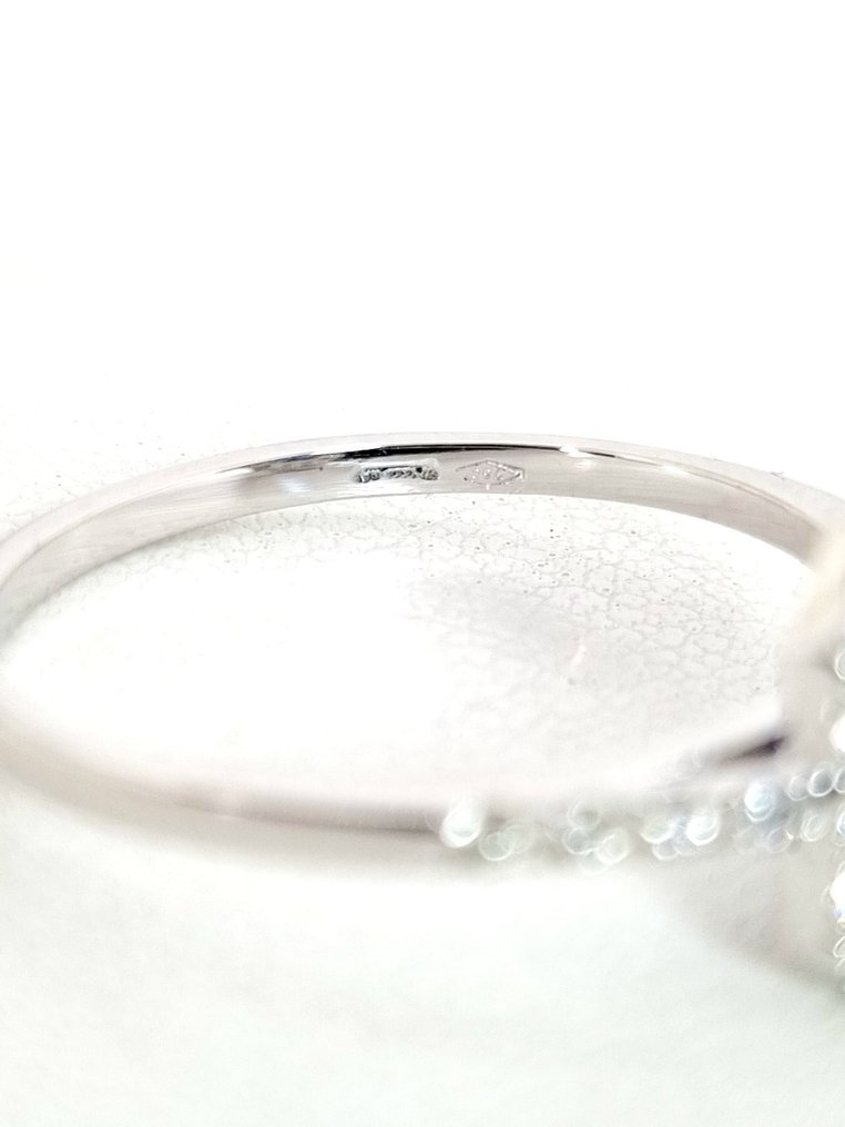 戒指 - 18 克拉 白金 藍寶石 - 鉆石 #4.3