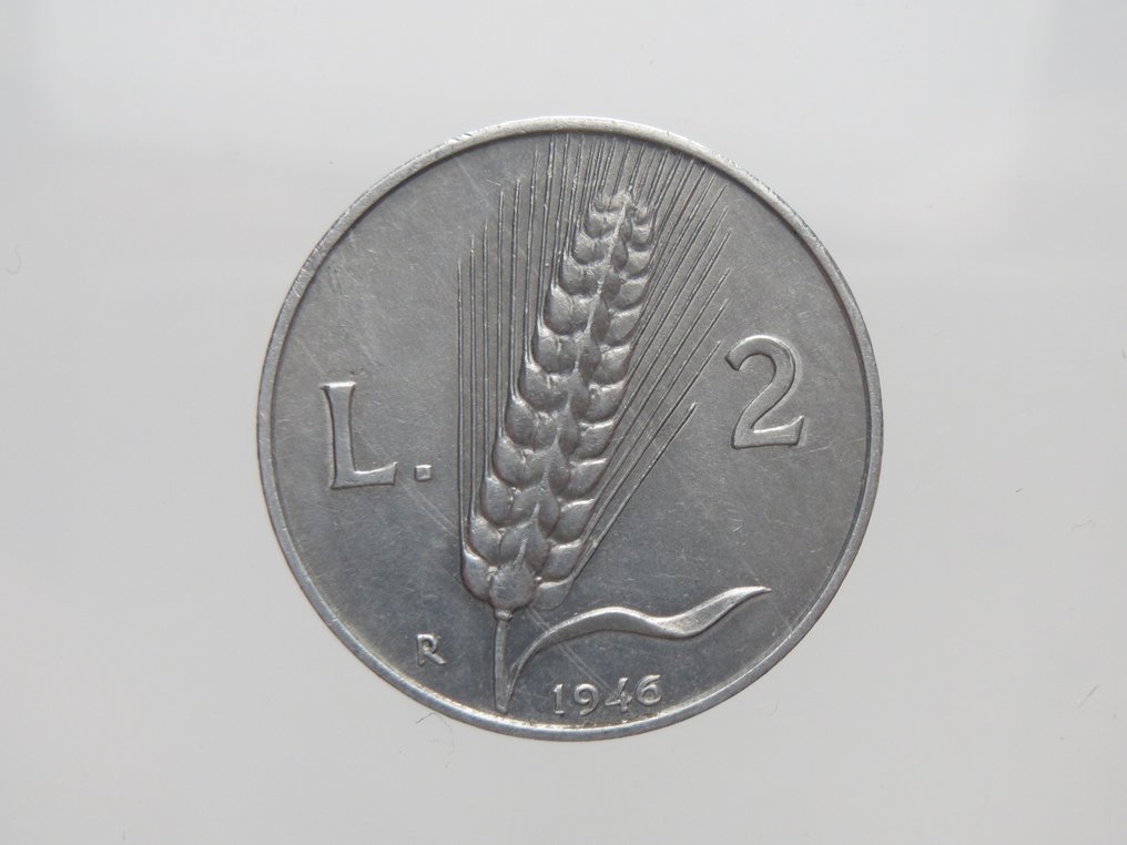 Ιταλία, Δημοκρατία 2 Lire 1946 "Spighe" #1.0
