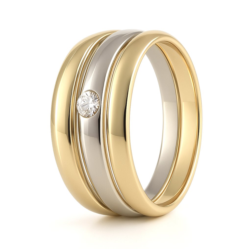 戒指 - 18 克拉 黃金 - 0.10ct. tw. 鉆石 (天然) #3.2