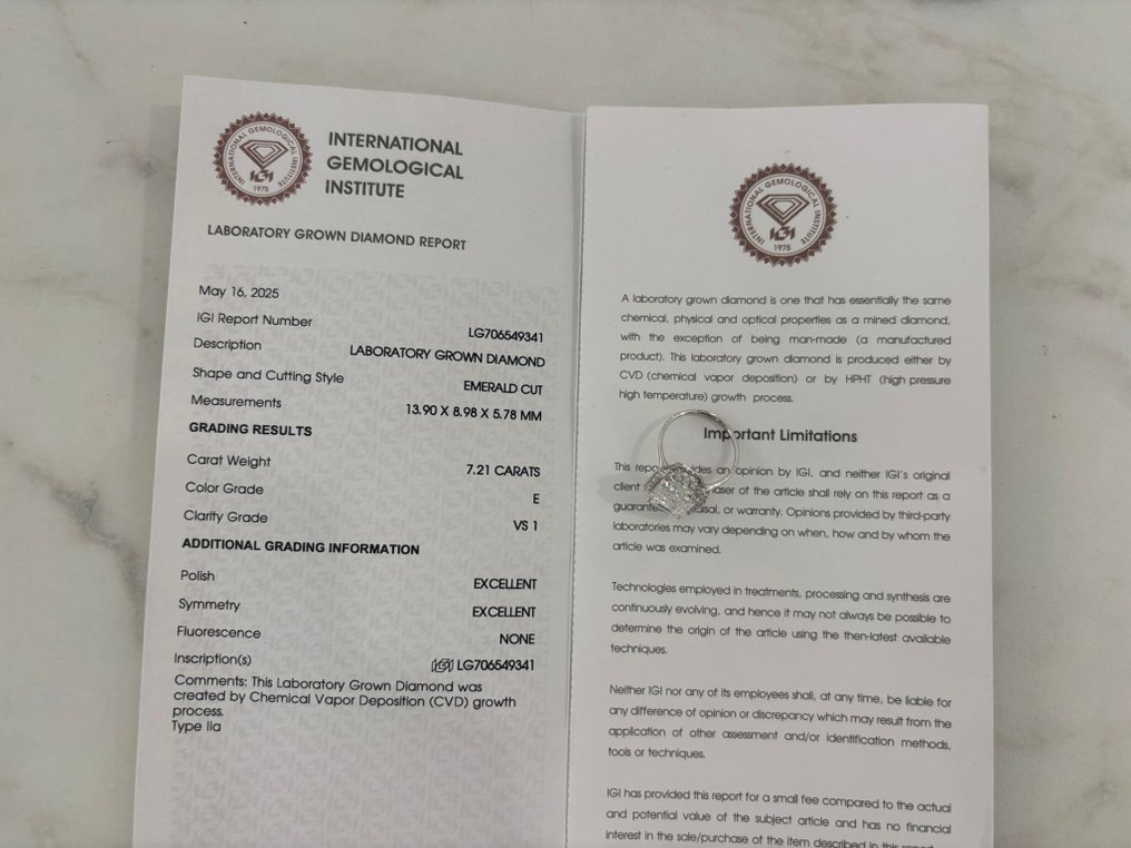 χωρίς τιμή ασφαλείας - Δαχτυλίδι - 18 καράτια Λευκός χρυσός Διαμάντι (Εργαστηριακής καλλιέργειας) - Διαμάντι #3.2