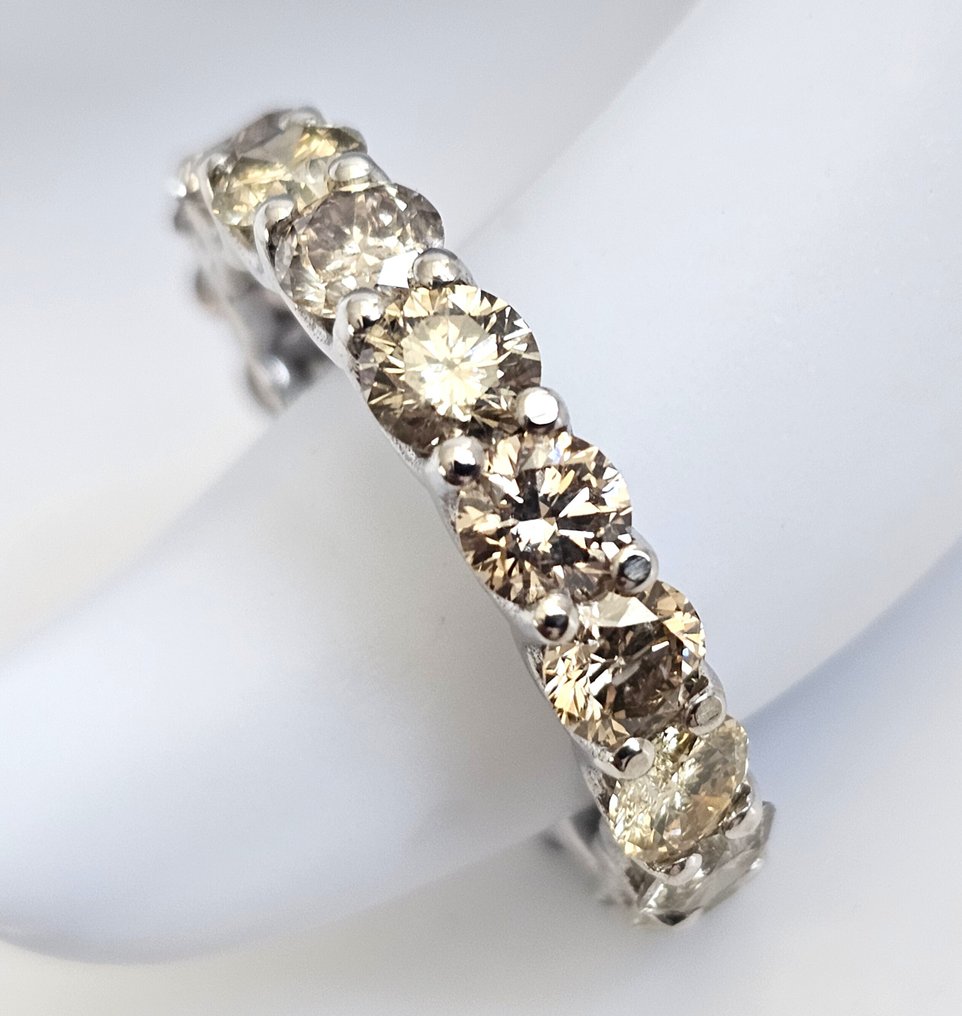 沒有保留價 - 戒指 - 14 克拉 白金 -  5.50ct. tw. 鉆石 (天然) - 鉆石 #4.3