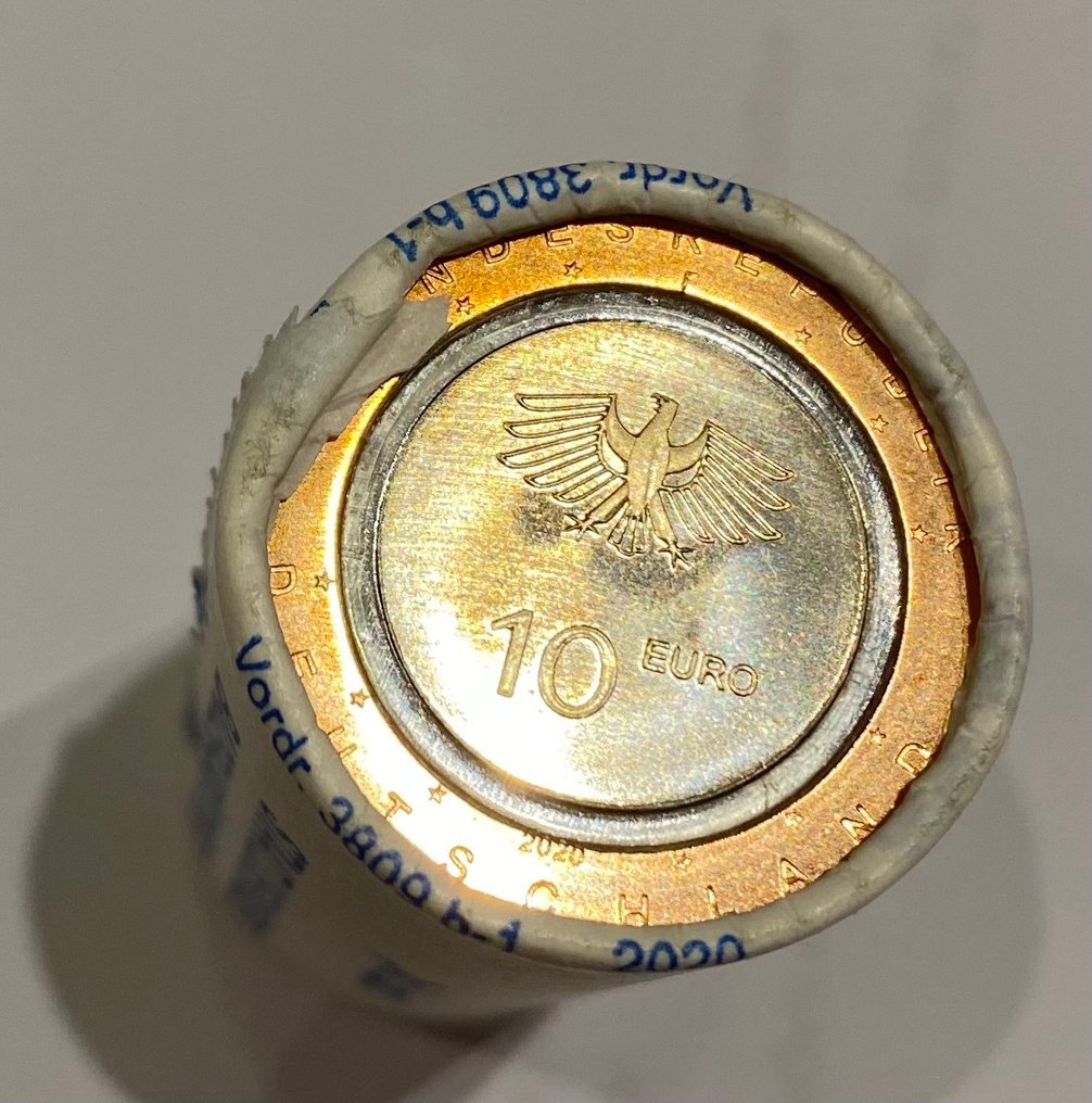 Tyskland. 10 Euro 2020 "Luft bewegt" - "An Land" (25 coins) in roll #3.2
