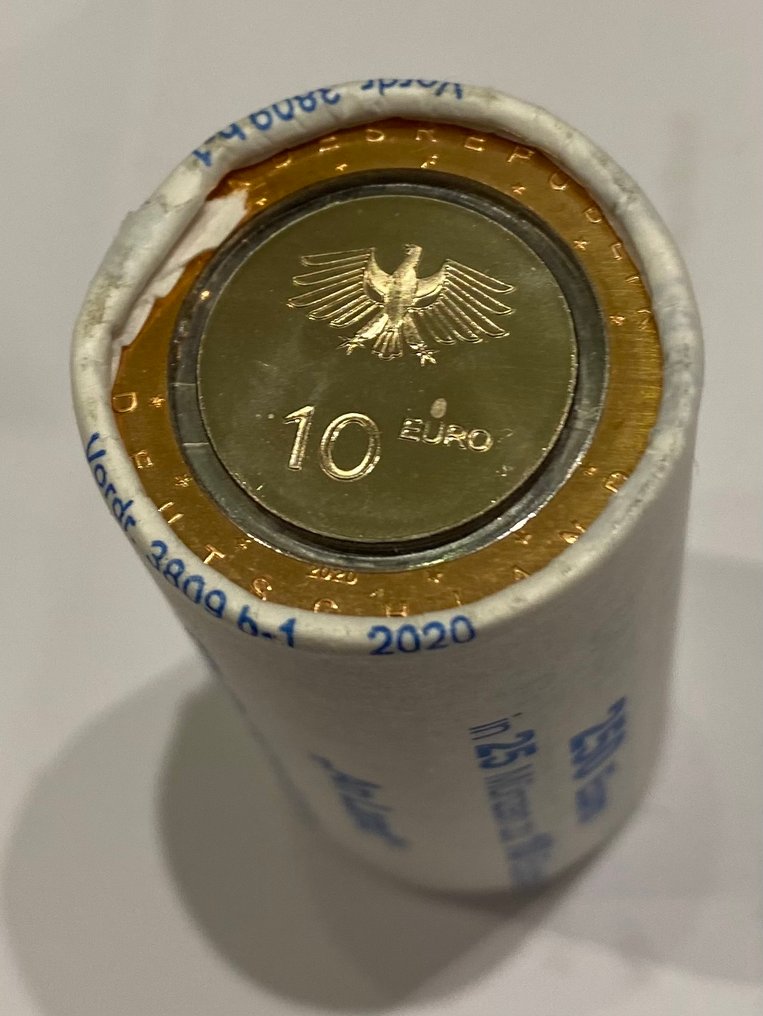 Tyskland. 10 Euro 2020 "Luft bewegt" - "An Land" (25 coins) in roll #4.3